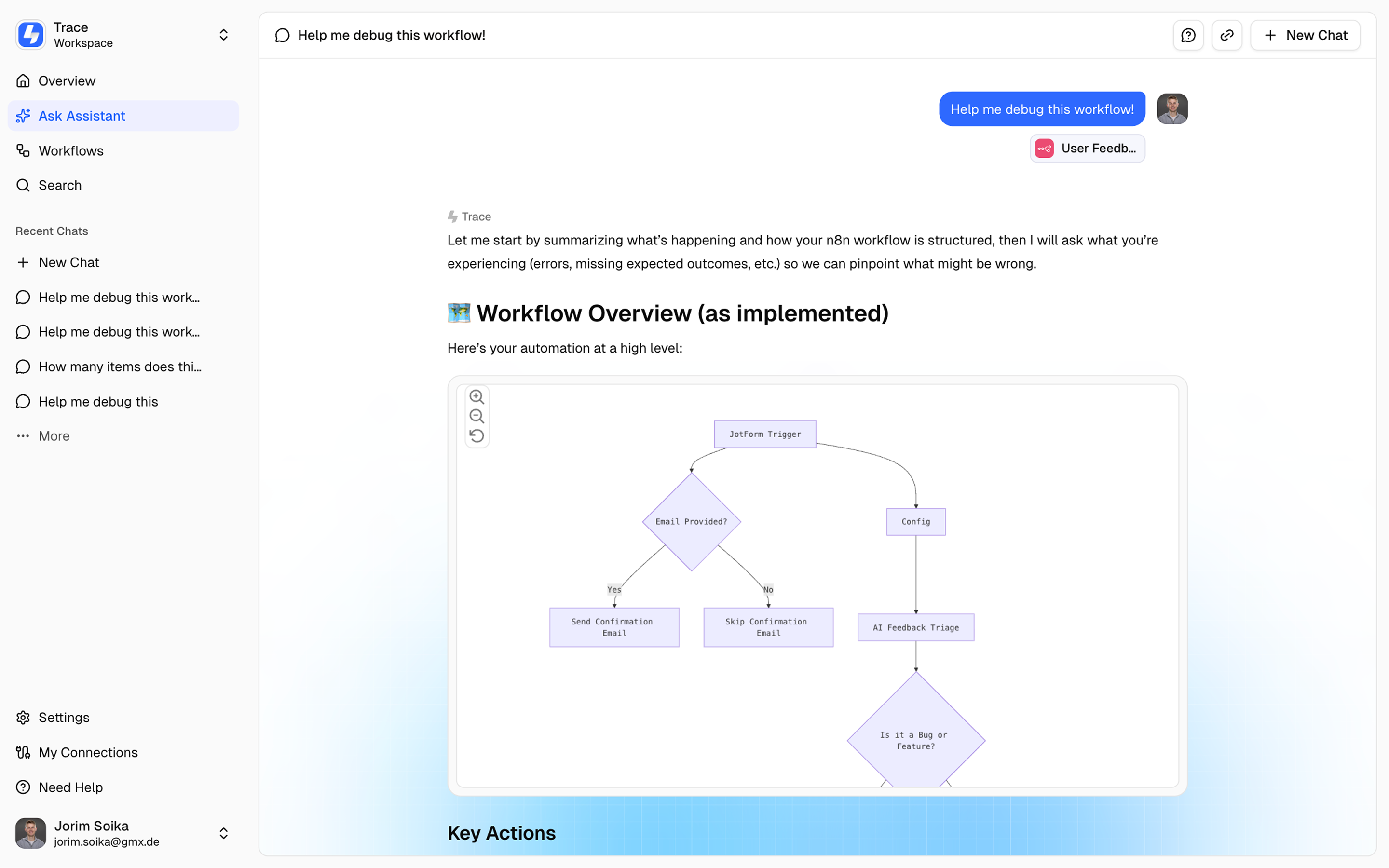 Ask Trace interface preview
